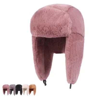 Solid Warm Ear Flap Aviator Hat - Image 11