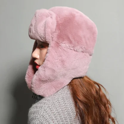 Solid Warm Ear Flap Aviator Hat - Image 15