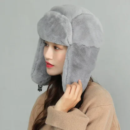 Solid Warm Ear Flap Aviator Hat - Image 12