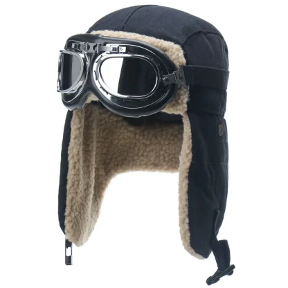 Aviator Hat with Ear Flap and Goggles