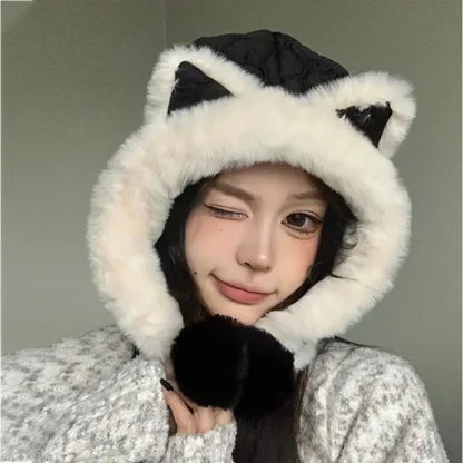 Ushanka with Cute Bear Ear Design - Image 4