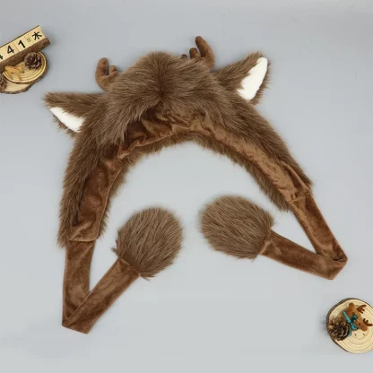 Trapper Hat with Plush Elk Design - Image 4