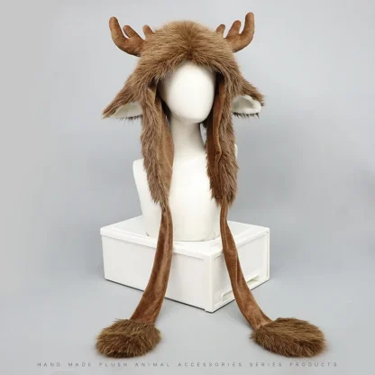 Trapper Hat with Plush Elk Design