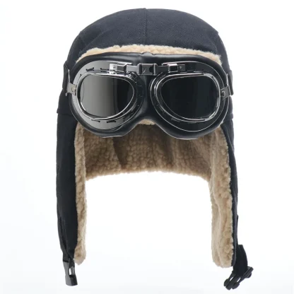 Aviator Hat with Ear Flap and Goggles - Image 2