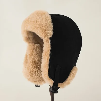 Thickened Faux Fur Aviator Hat with Windproof - Image 2