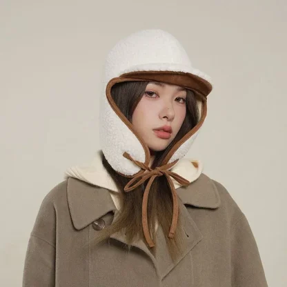 Warm Aviator Hat with Tie-up Ear Flaps