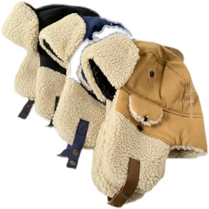 Warm Thick Aviator Hat with Ear Flaps - Image 6