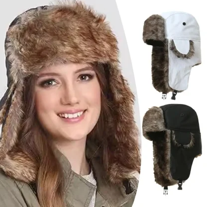 Ushanka Buckled Ear Flaps with Faux Fur - Image 3