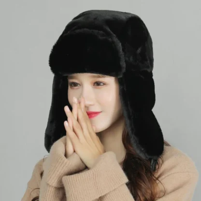 Simple Plain Color Ushanka with Ear Flaps - Image 2