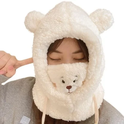 Trapper Hat with Cute Mask Bear Design