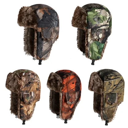 Foldable Ear Flaps Ushanka with Camo Print - Image 6