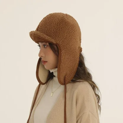 Warm Aviator Hat with Tie-up Ear Flaps - Image 6