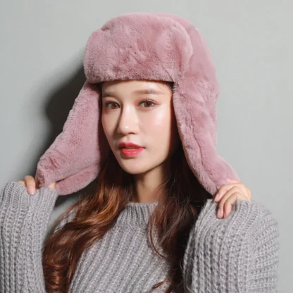 Simple Plain Color Ushanka with Ear Flaps - Image 5