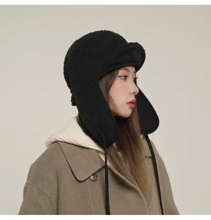 Warm Aviator Hat with Tie-up Ear Flaps - Image 9