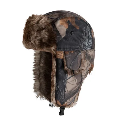 Foldable Ear Flaps Ushanka with Camo Print - Image 4