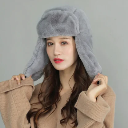 Simple Plain Color Ushanka with Ear Flaps - Image 3