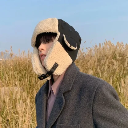 Warm Thick Aviator Hat with Ear Flaps - Image 14