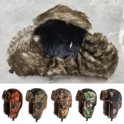 Foldable Ear Flaps Ushanka with Camo Print - Image 2