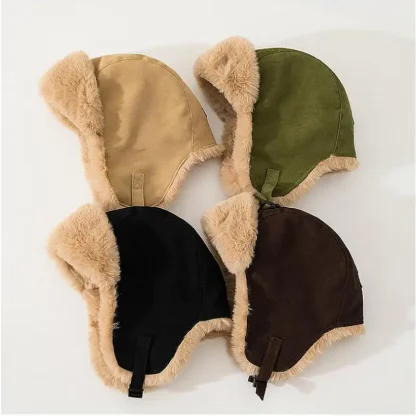 Thickened Faux Fur Aviator Hat with Windproof - Image 6